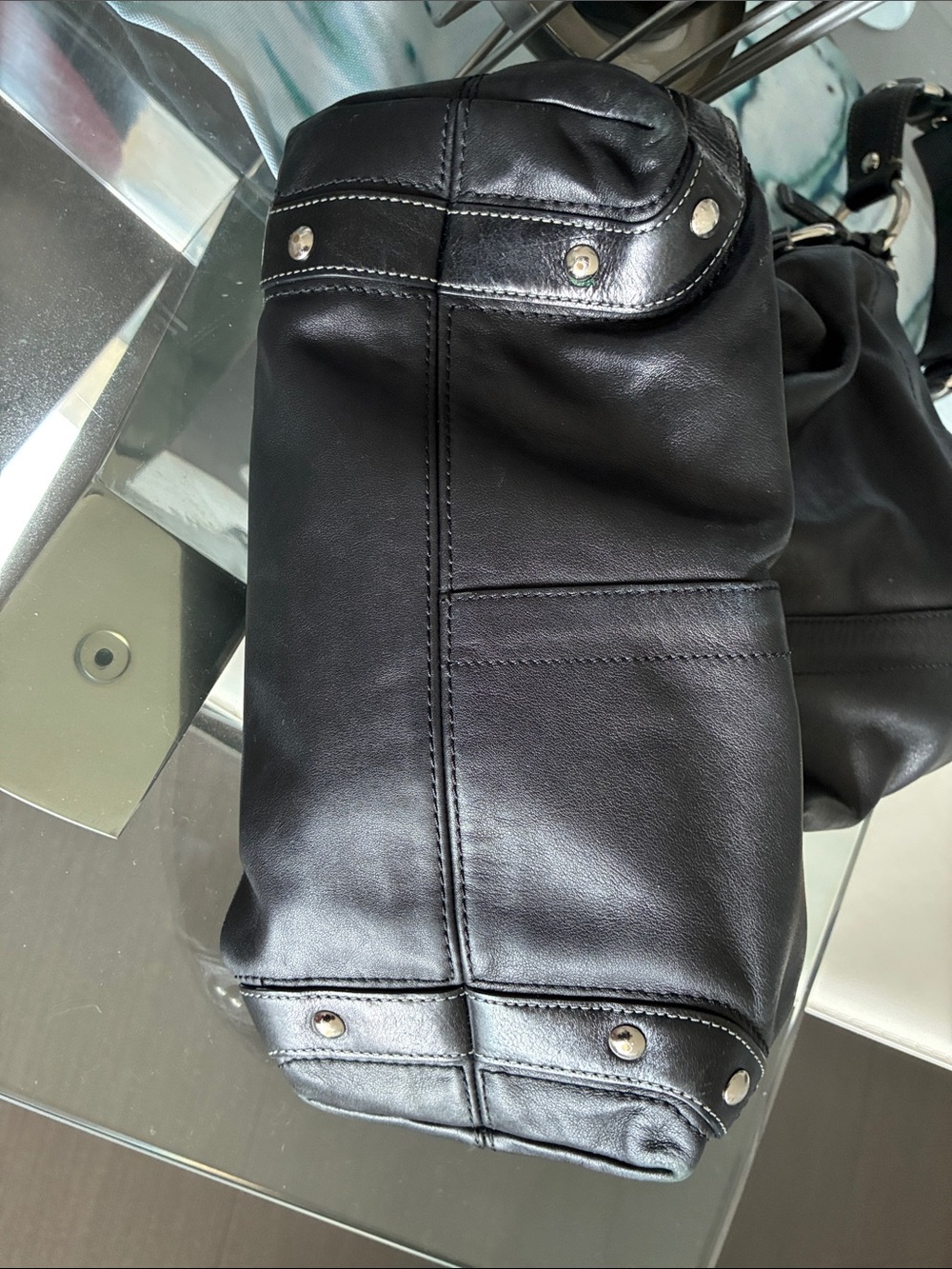 Coach Black Leather Hobo Shoulder Bag - Picture 5 of 7